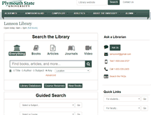 Tablet Screenshot of library.plymouth.edu